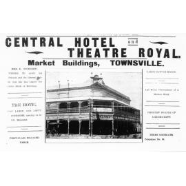 Advertisement for the Central Hotel and the Theatre Royal, Townsville, 1901