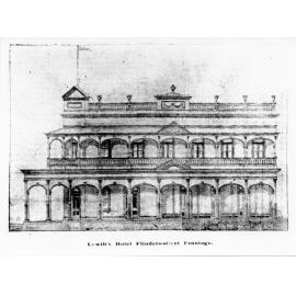 Lowth's Hotel, Flinders Street frontage, 1897