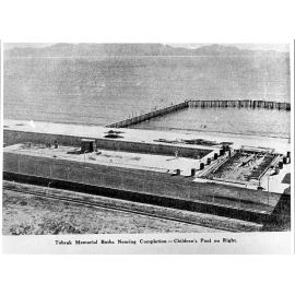 Tobruk Memorial Baths, the Strand, Townsville, nearing completion, August 1950. Children's pool on the right