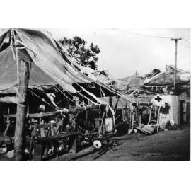 Cyclone damage to the Australian 2/14th A.G.H. (Australian General Hospital), Pallarenda Beach, Townsville, 28th March 1944