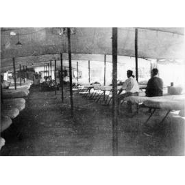 Interior of ward D, Australian 2/14th A.G.H. (Australian General Hospital), Pallarenda Beach, Townsville, 1943