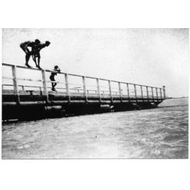 High tide, Three Mile Creek bridge, Townsville, 1944