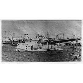 Imperial Airways flying boat "Challenger" in Townsville harbour, July 1938