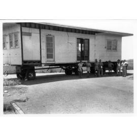 The old Australian National Airlines building being removed, Townsville airport, Garbutt, circa 1959