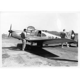 A light plane on the tarmac of Garbutt airport, Townsville, 1948
