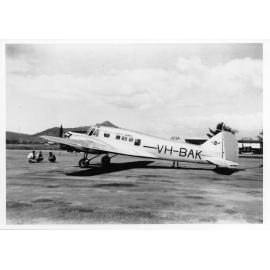 An Avro Anson passenger owned by Townsville and Country Airlines at Garbutt airport, Townsville, circa 1950