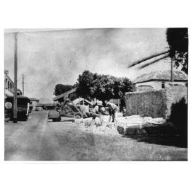 Demolition of an air raid shelter, Blackwood Street, August 1945 