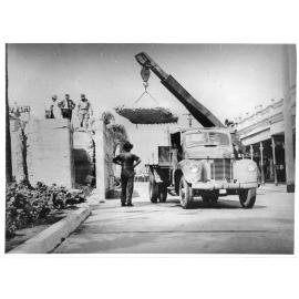 Demolition of an air raid shelter, Stokes Street, ca. 1945 