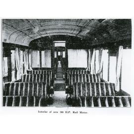 The interior of the new 100 H.P. rail motor placed on the Townsville to Home Hill run, 1932