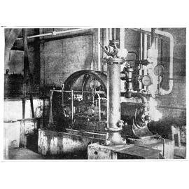 Refrigeration machinery at Garbutt Butchers Ltd., wholesale, retail and shipping butchers, Flinders Street, Townsville, 1913