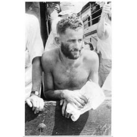 Survivors of the sinking of the [Rangitane] and other ships by German raiders on arrival in Townsville aboard [Nellore], 4th January 1941