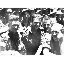 Members of the 24th Aust. Inf. Bde. waiting to disembark at Townsville on 28/1/44 after action in the Finschhafen area of New Guinea