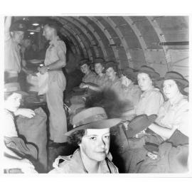 Draft of sixteen A.W.A.S. on a DC3 at Garbutt airport, Townsville, bound for Darwin, 2nd April, 1945