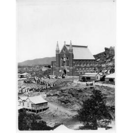 Johnson collection : Congregation leaving the Sacred Heart Cathedral, Stanley Street, Townsville