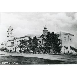 The Post Office, Fire Station and Town Hall, Flinders Street, Townsville, circa 1895