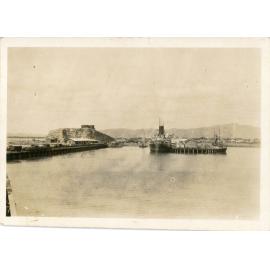 Townsville wharves with overseas tramp Westmoreland berthed