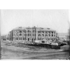 The Townsville railway station under construction. 