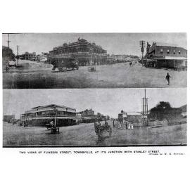 Two views of the intersection of Flinders and Stanley Street, Townsville City, Townsville, 1910
