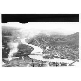 [Aerial photograph showing four bridges across Ross Creek, Townsville, 1943 