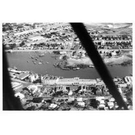 Aerial view of Ross Creek and Flinders Street East, Townsville, 1943