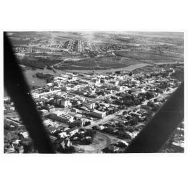 Aerial view of Townsville city and suburbs, 1943