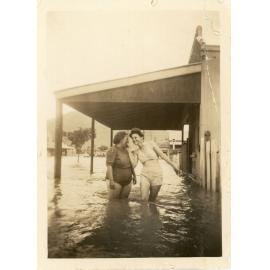 Townsville residents standing in floodwater during the 1946 Townsville flood