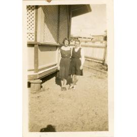 Joy and Beryl Forno taken at the side of Aniston House, Blackheath, [1947-1949]