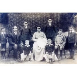 Family photograph from the Quelch Forno collection : Couple with eight boys