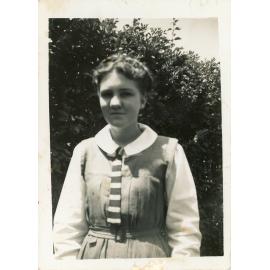 Family photograph from the Quelch Forno collection : Beryl Forno in school uniform at Blackheath
