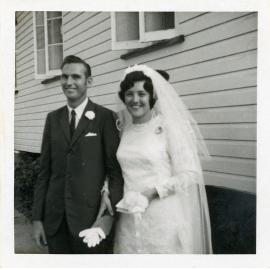 Family photograph from the Quelch Forno collection : Gay and Ray Forno wedding photograph, Townsville, 6 February 1971