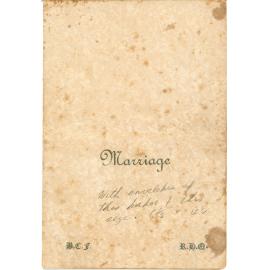 The wedding of Beryl Forno and Ronald Quelch: front of wedding invitation