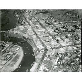Ross Creek and the city, aerial view, 25 July 1968