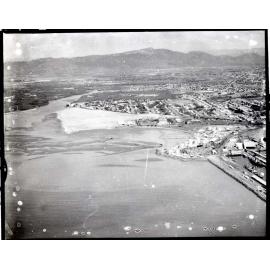 Aerial view of reclamation, mouth of Ross River, South Townsville, Townsville, 25 July 1968