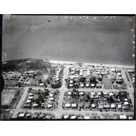 Aerial view of North Ward, Kissing Point and the C.W.A. huts, Townsville, 1968