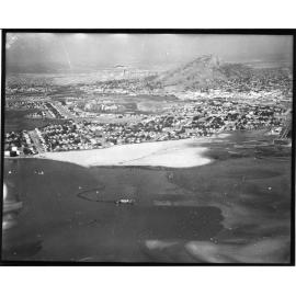 Reclamation at the mouth of Ross River, South Townsville. 1968. Aerial view