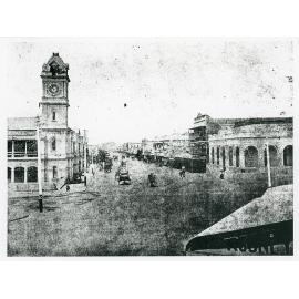 Flinders Street looking west from the balcony of the Excelsior Hotel, Townsville, February 1896