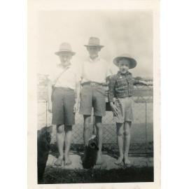 Family photograph from the Quelch Forno collection: Three boys posing for a photograph