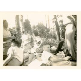 Group of people at a picnic, [Mount Spec, 1939]
