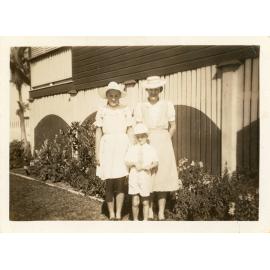 Forno family posing for an outdoor photograph, October 1946