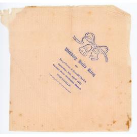 The wedding of Beryl Forno and Ronald Quelch: printed serviette souvenir