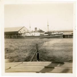 Family photograph from the Quelch Forno collection : ship in Townsville harbour
