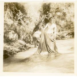 Family photograph from the Quelch Forno collection : Two men in a creek