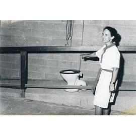 Alderman Keefe at the Civic Theatre during construction, Townsville, 1977