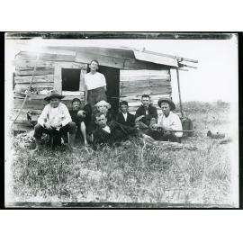 Albert "Bertie" Armit (left) with a group of young men at the Town Common