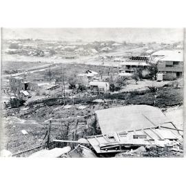 Looking from the hospital reserve across the intersection of Gregory, Eyre and Warburton Streets after Cyclone Leonta, North Ward, Townsville, 1903