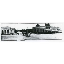 The Union Bank and the Bank of Australasia on opposite corners of the Denham and Flinders Street intersection, Townsville, 1913