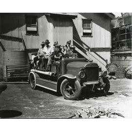 The Dennis fire engine at the Jetty wharf, Townsville, ca.1940
