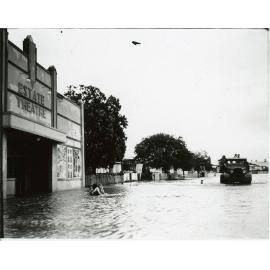 Flooding near the Estate Theatre, Railway Avenue, Railway Estate, Townsville, after the 1940 cyclone
