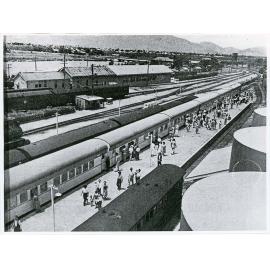 The Inlander arriving at Townsville Railway Station from Brisbane, 6th February 1953