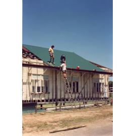 Tumbetin Lodge being prepared for removal to the Townsville Palmetum, 1993